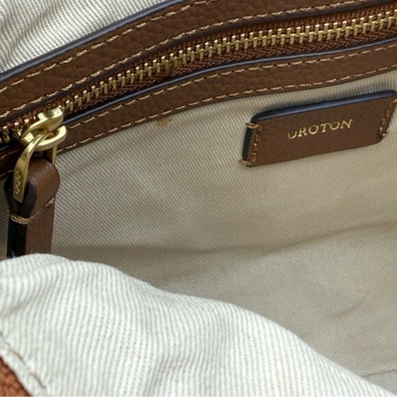 🆕 OROTON 🧿 NWOT Lily Zip Top Leather Crossbody, Brown *MISSING TOP STRAP* - Picture 12 of 15